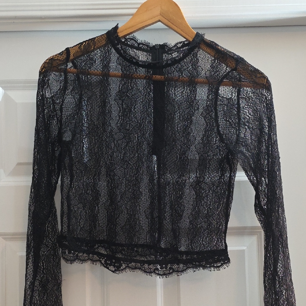 Elegant Black Lace Top
